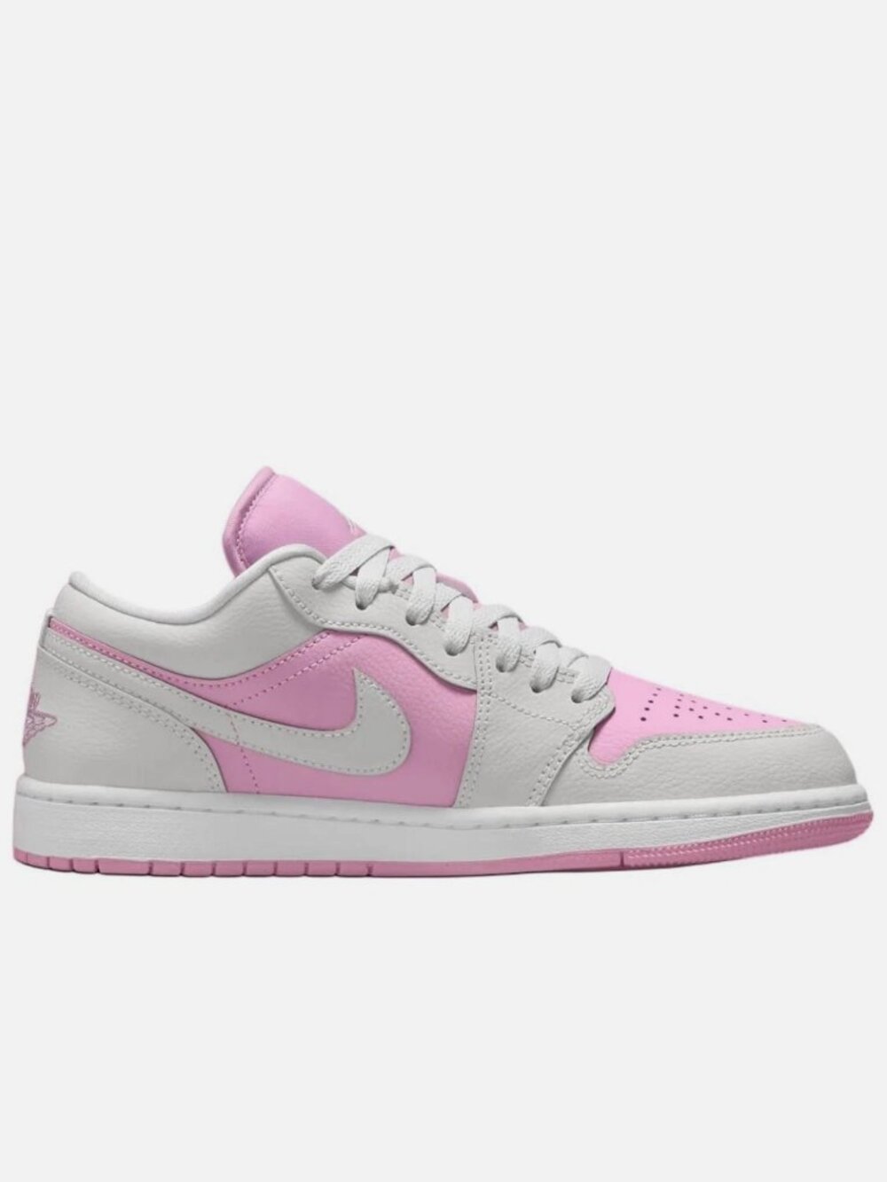 Nike air jordan 1 low top Pink and Gray Sneakers W10 M8.5 NIB NEVER WORN